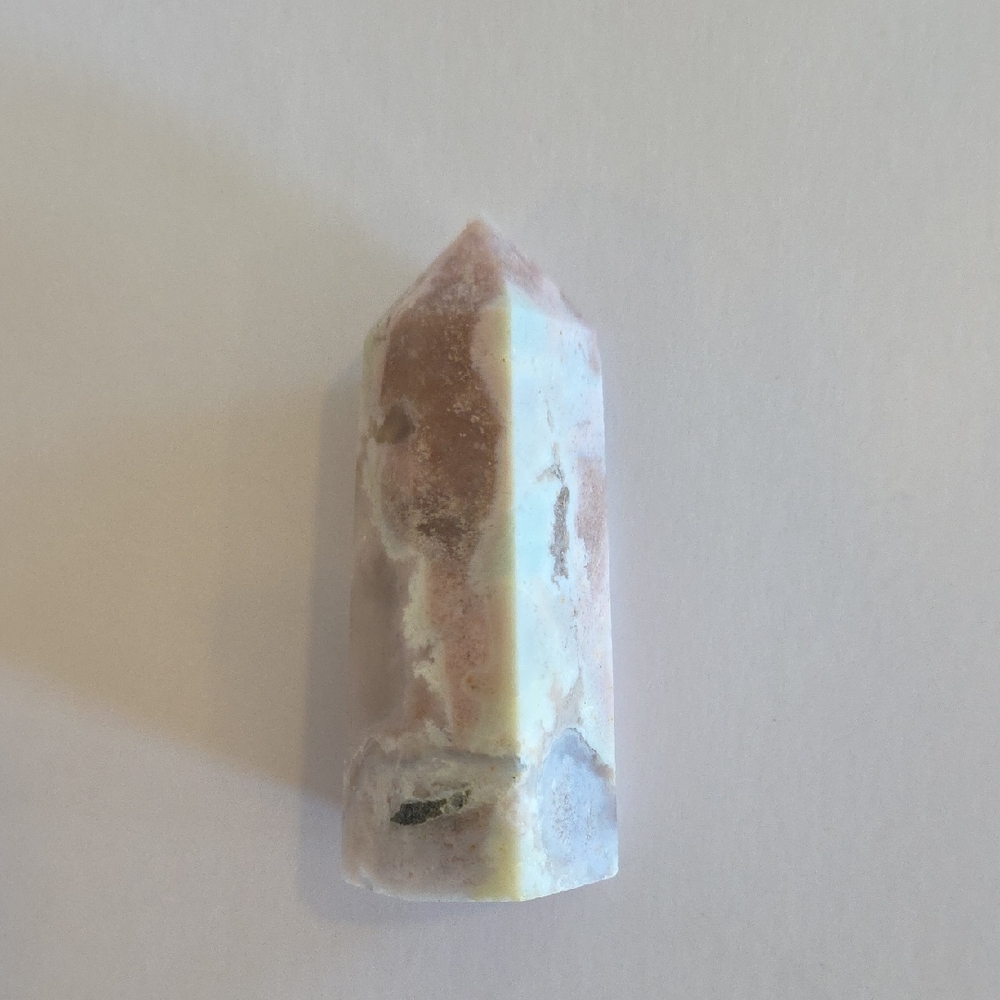 Flower Agate  Crystal Point Tower